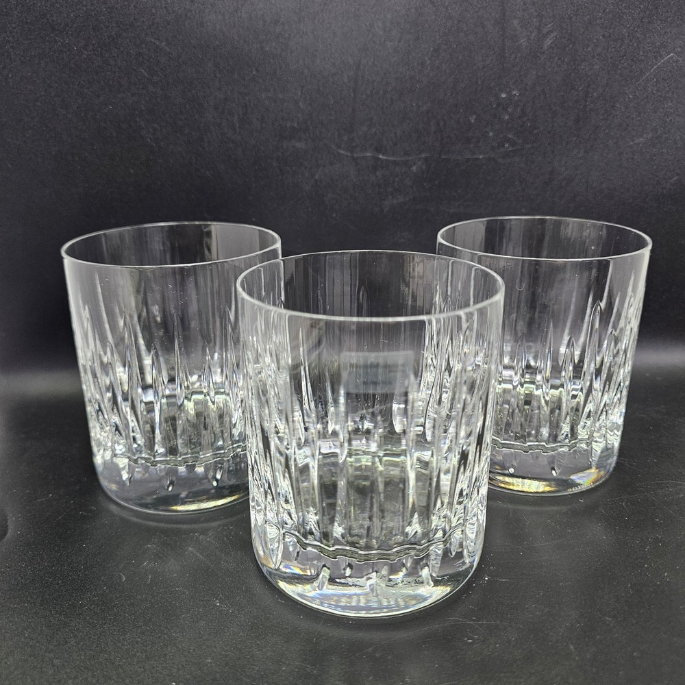 Reed & Barton Soho Crystal Double Old Fashioned Glasses Set of 3 Slovenia 4in